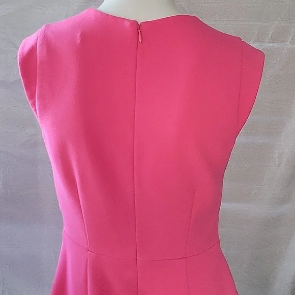 Banana Republic Pink Business Casual Sleeveless Fitted Shift Dress Barbie Sz 2 - Picture 6 of 8